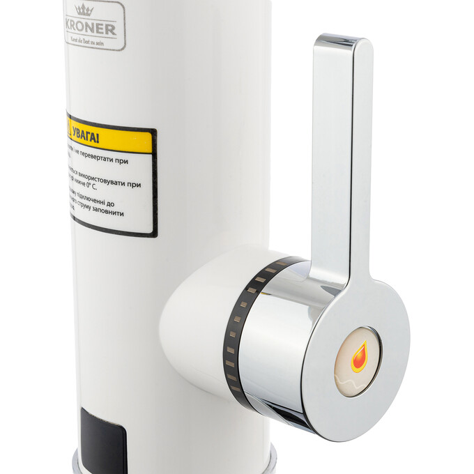 Проточный водонагреватель для кухни Kroner KRM Volt CW189 (белый/хром, с дисплеем и электронагревом 3 кВт), фото 3
