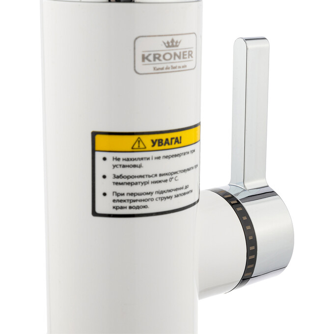 Проточный водонагреватель для кухни Kroner KRM Volt CW189 (белый/хром, с дисплеем и электронагревом 3 кВт), фото 4