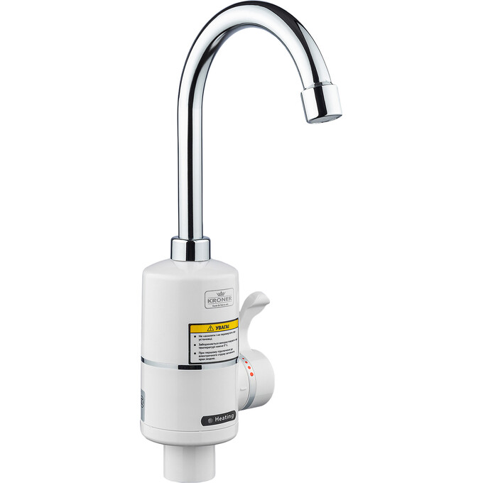 Проточный водонагреватель для кухни Kroner KRM Volt CW190FA (белый/хром, с электронагревом 3 кВт), фото 