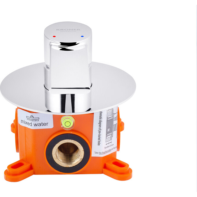 Смеситель скрытого монтажа для душа Kroner KRP Basis C080 (внутренняя часть в комплекте), фото 2