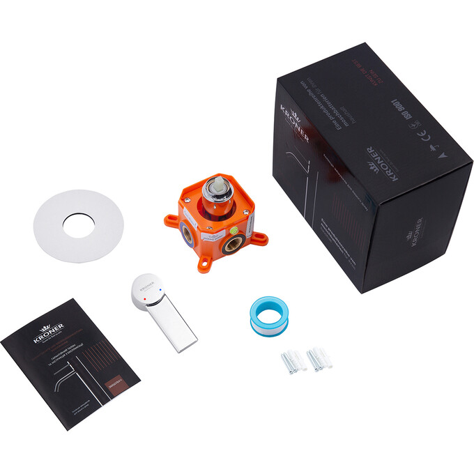 Смеситель скрытого монтажа для душа Kroner KRP Basis C080 (внутренняя часть в комплекте), фото 6