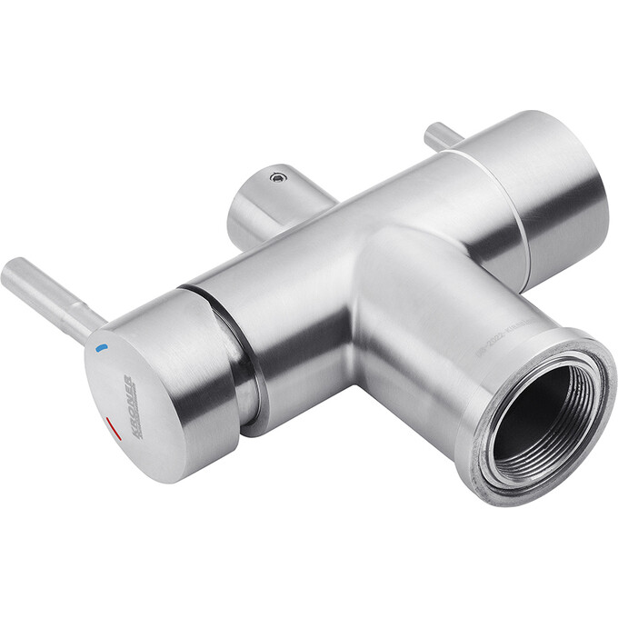 Смеситель для кухни Kroner KRP Edelstahl Klassisch ESG03815WHI (нержавейка/белый, c подключением питьевой воды), Цвет производителя: нержавейка, белый, фото 7