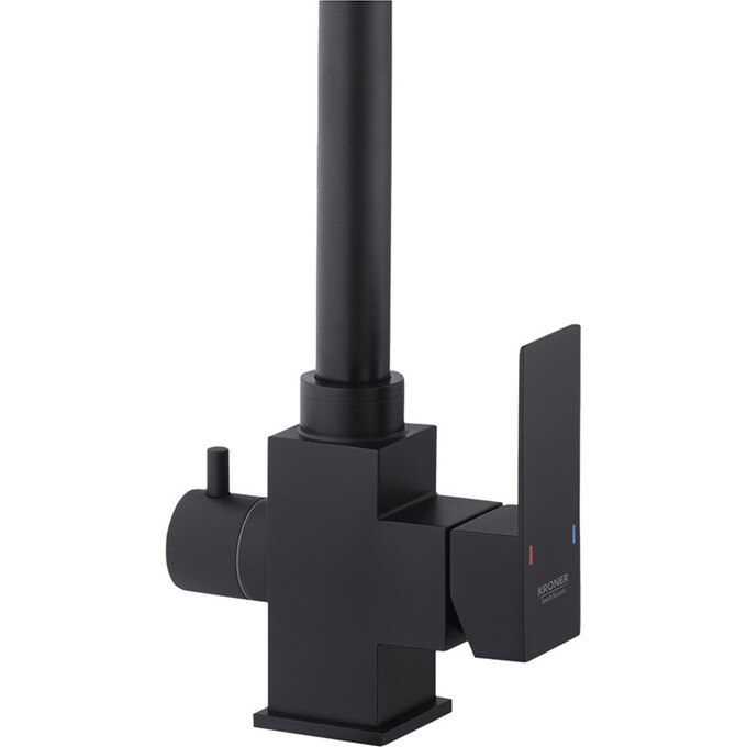 Смеситель для кухни Kroner KRP Edelstahl Kubus SCH03810 (черный матовый, c подключением питьевой воды), фото 5