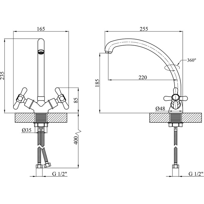 Смеситель для кухни Kroner KRP Royce C032, фото 7