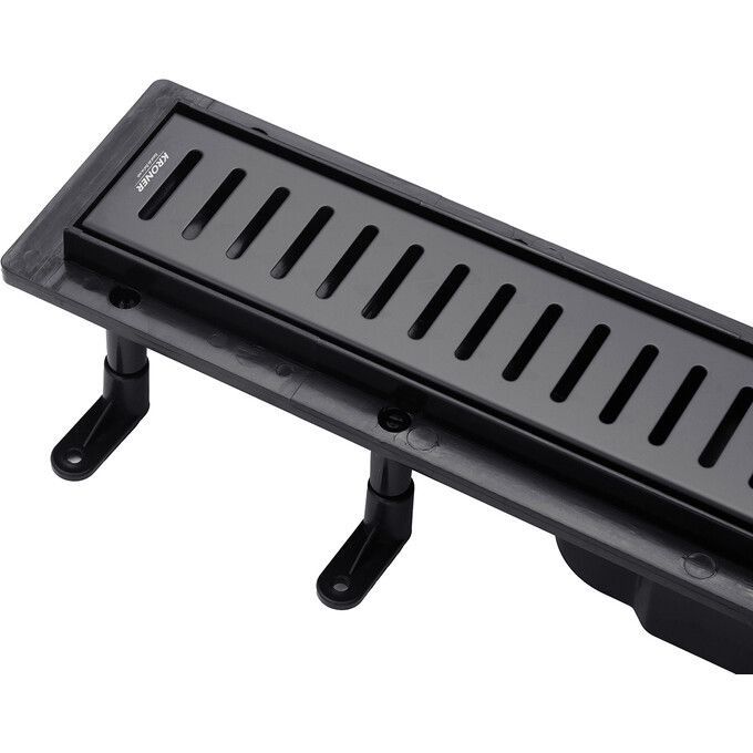 Линейный трап Kroner KRP Harz SCH60 (SCH60Schwarz, 60 см, черный матовый, с решеткой Sektion Schwarz), Цвет производителя: черный матовый, Доступные размеры: 60, фото 2