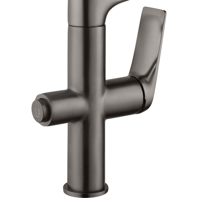 Смеситель для кухни Kroner KRP Graz GRP03815 (графит/черный, c гибким изливом и подключением питьевой воды), фото 6