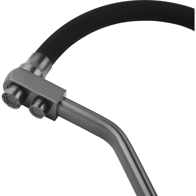 Смеситель для кухни Kroner KRP Edelstahl Klassisch PVD03817BLK (графит/черный, c гибким изливом и подключением питьевой воды), Цвет производителя: графит, черный, фото 7