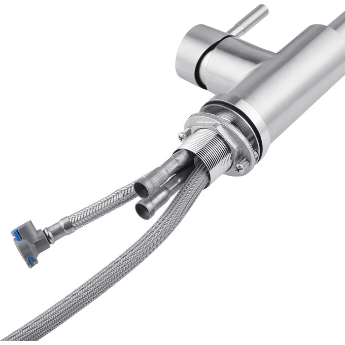 Смеситель для кухни Kroner KRP Edelstahl Klassisch ESG03915 (нержавейка, c выдвижной лейкой), Цвет производителя: нержавейка, фото 6