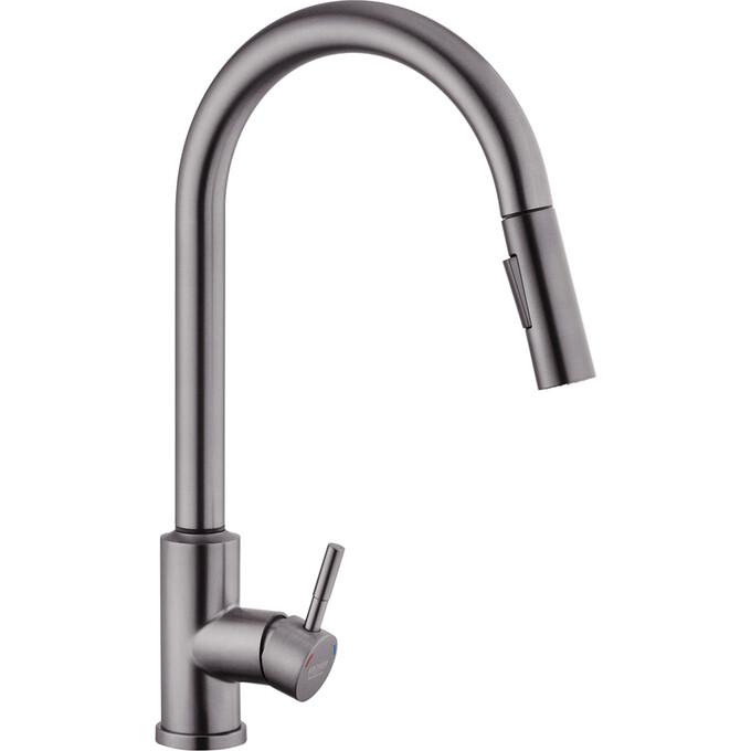 Смеситель для кухни Kroner KRP Edelstahl Klassisch Touch PVD03916 (Klassisch-PVD03916S, графит, сенсорный, c выдвижной лейкой), фото 3