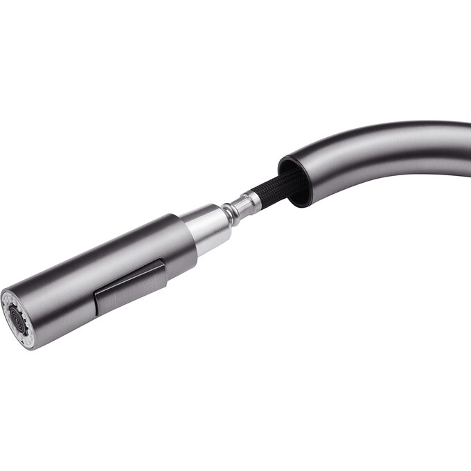 Смеситель для кухни Kroner KRP Edelstahl Klassisch Touch PVD03916 (Klassisch-PVD03916S, графит, сенсорный, c выдвижной лейкой), фото 8