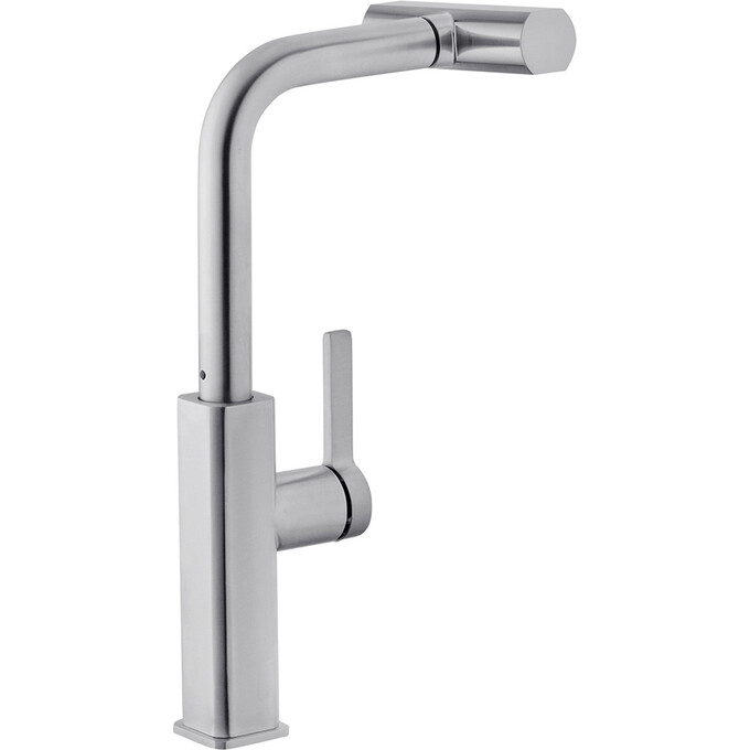 Смеситель для кухни Kroner KRP Edelstahl Klassisch ESG03918 (нержавейка, c выдвижной каскадной лейкой), Цвет производителя: нержавейка, фото 2