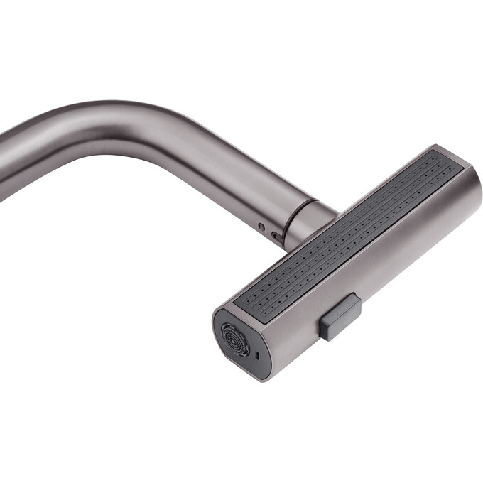 Смеситель для кухни Kroner KRP Edelstahl Klassisch PVD03918 (графит, c выдвижной каскадной лейкой), Цвет производителя: графит, фото 8