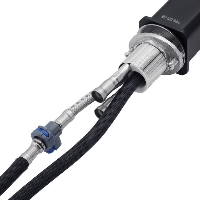 Смеситель для кухни Kroner KRP Edelstahl Klassisch SCH03918 (черный матовый, c выдвижной каскадной лейкой), Цвет производителя: черный матовый, фото 7