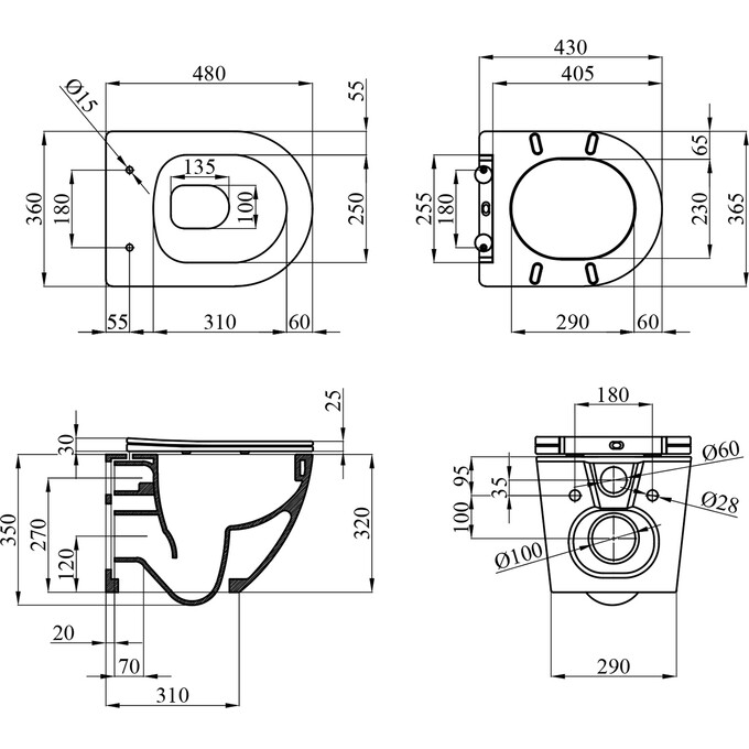 Комплект унітаз з інсталяцією 3 в 1 38772001KH483632: підвісний унітаз із сидінням Kroner Harz Tornado WHI483632 + інсталяція Grohe Rapid SL 38772001 + клавіша змиву Skate Cosmopolitan 38732000, фото , изображение 13