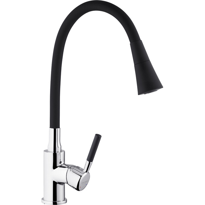 Смеситель для кухни Kroner KRM Küche C132BLK (хром/черный), Цвет производителя: хром, черный, фото 3