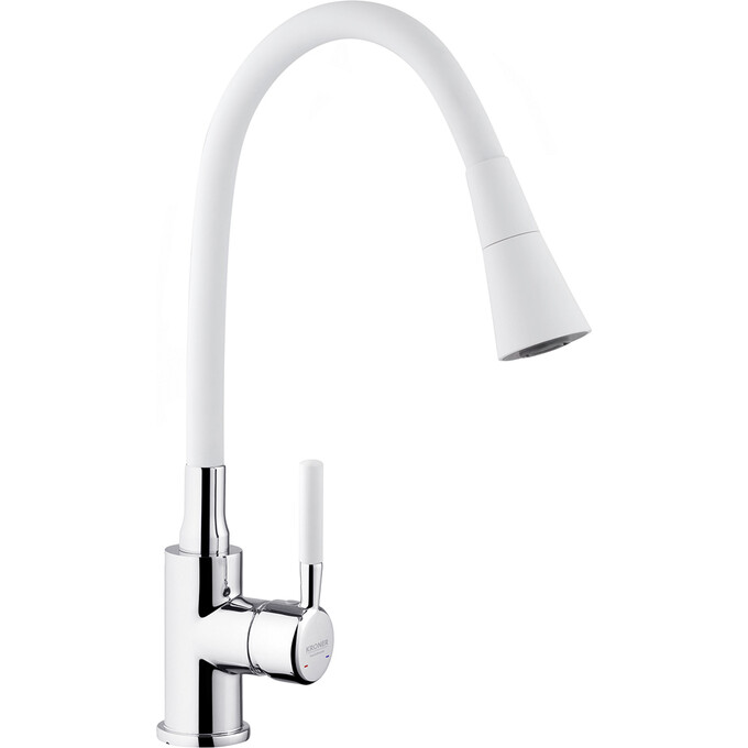 Смеситель для кухни Kroner KRM Küche C132WHI (хром/белый), Цвет производителя: хром, белый, фото 