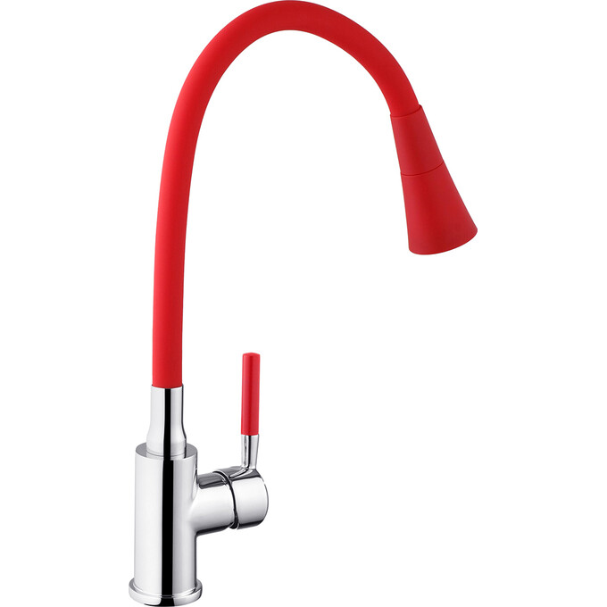 Змішувач для кухні Kroner KRM Küche C132RED (хром/червоний), Колір виробника: хром, червоний, фото , изображение 2