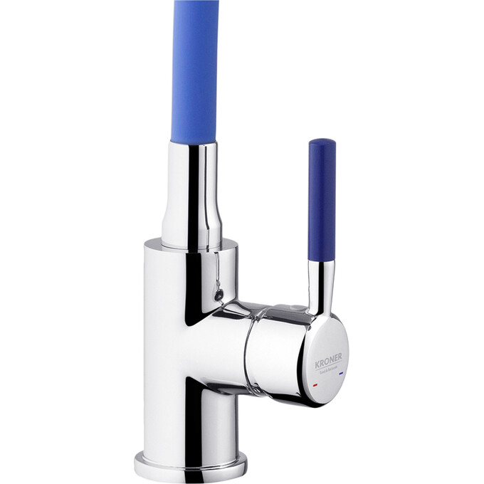 Смеситель для кухни Kroner KRM Küche C132BLE (хром/синий), Цвет производителя: хром, синий, фото 4