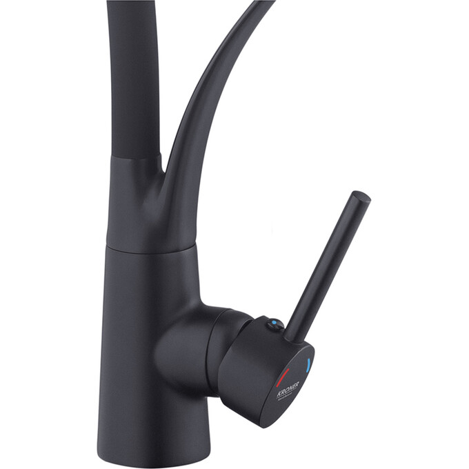 Смеситель для кухни Kroner KRP Ersel SCH03393BLK (черный матовый, с гибким изливом), Цвет производителя: черный матовый, фото 5