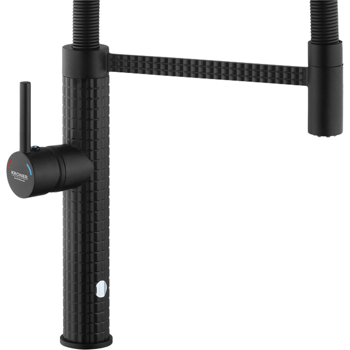 Смеситель для кухни Kroner KRP Ersel SCH03999 (черный матовый, с гибким изливом), Цвет производителя: черный матовый, фото 4