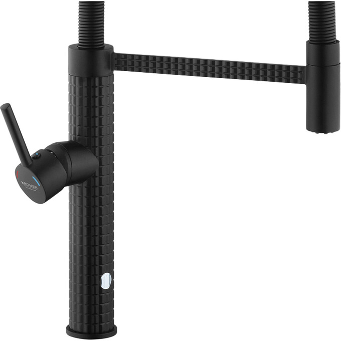 Смеситель для кухни Kroner KRP Ersel SCH03999 (черный матовый, с гибким изливом), Цвет производителя: черный матовый, фото 5