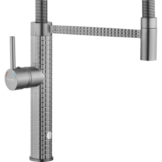 Смеситель для кухни Kroner KRP Ersel GRP03999 (графит, с гибким изливом), Цвет производителя: графит, фото 4