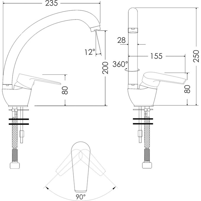 Змішувач для кухні Imprese Krasa f03408601AB, фото , изображение 2