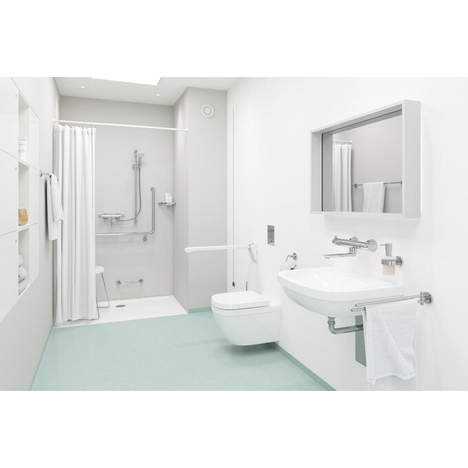 Комплект унитаз с инсталляцией 4 в 1 Grohe 36501000: подвесной унитаз с сиденьем Euro Ceramic 39328000 + инсталляция Rapid SL 38528001 + клавиша смыва Arena Cosmopolitan 38844000 + звукоизоляционная прокладка, фото 6