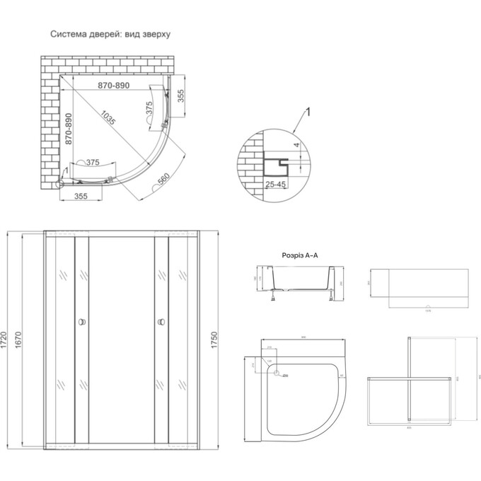 Душевая кабина 90x90 см Lidz Latwa SC90x90.SAT.MID.FR с поддоном Kapielka ST90x90x26 (профиль сатин, стекло матовое), фото 14