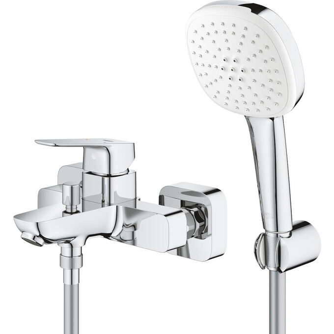 Смеситель для ванны Grohe Cubeo 1018140000 (с лейкой и шлангом), Цвет производителя: хром, фото 4