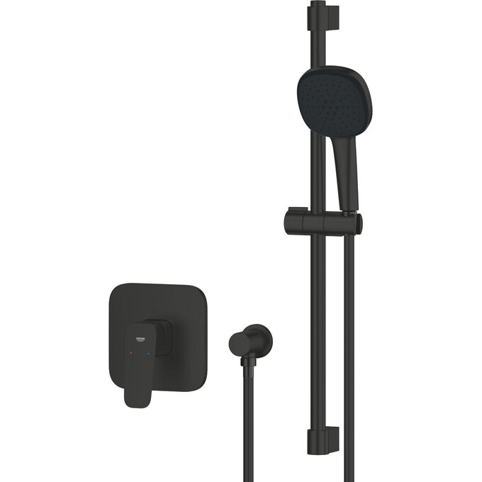 Внешняя часть смесителя скрытого монтажа для душа Grohe Cubeo 1053352430 (черная матовая, с душевым гарнитуром), Цвет производителя: черный матовый, фото 3