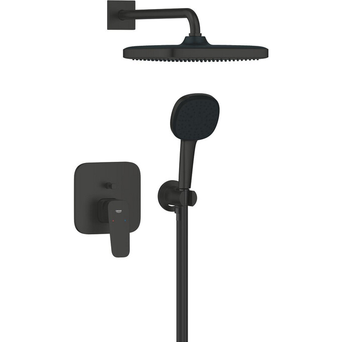Душевая система GROHE Cubeo Tempesta 1053362430 (черная матовая, скрытого монтажа), Цвет производителя: черный матовый, фото 2