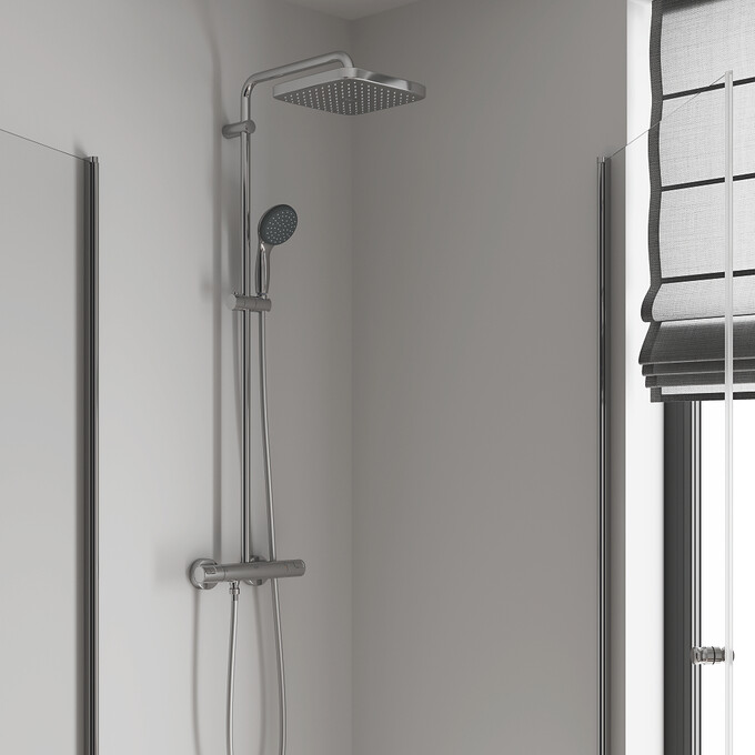 Душевая система c термостатом Grohe QuickFix Vitalio Start 250 Cube 26696000, фото 3