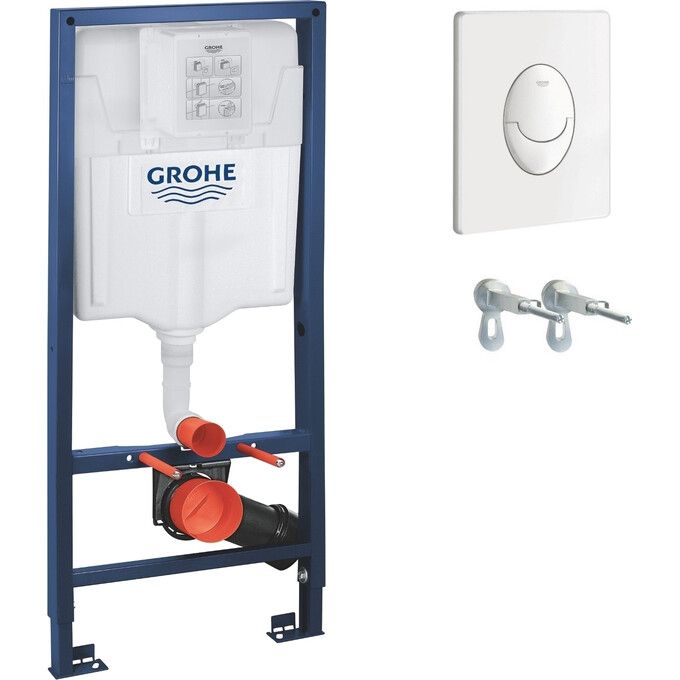 Инсталляция для унитаза 3 в 1 Grohe Rapid SL 38722001 (38528001+38505SH0+3855800M, c клавишей и креплением к стене), фото 
