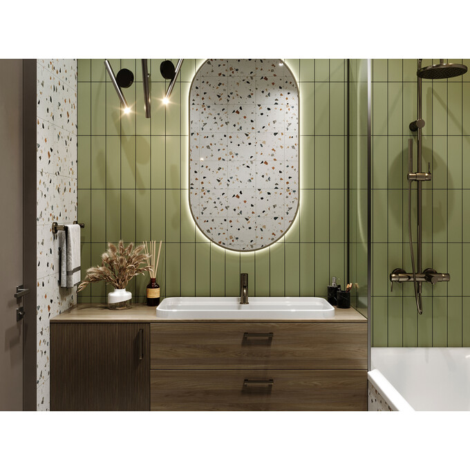 Умывальник Miraggio Ocean 900 Miramarble 8814008 (90x40 см), Доступные размеры: 90 x 40, Технология производства: Miramarble, Цвет производителя: белый глянец, фото 5