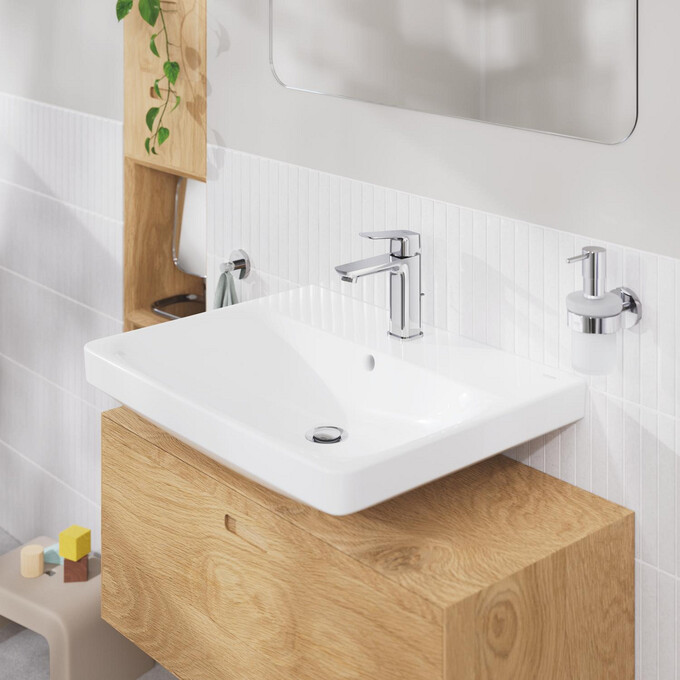 Змішувач для умивальника Grohe Cubeo M-Size 1017490000 (хром, з донним клапаном), Колір виробника: хром, фото , изображение 2