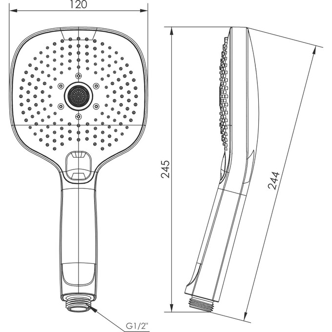 Лейка для душа Imprese LSR-120CQ Chrome f03600101AX (трехрежимная), фото 2