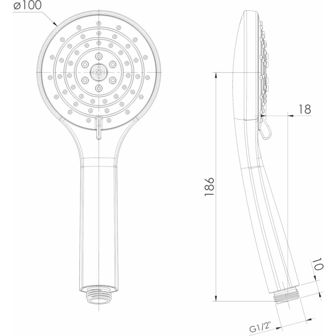 Лійка для душу Imprese Black Matt f03600110AB (чорна матова, трирежимна), Колір виробника: чорний матовий, фото , изображение 2