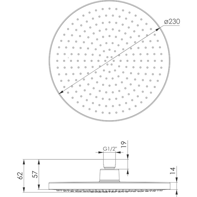 Верхний душ Imprese LSR-230BR Chrome f02600101AJ, Цвет производителя: белый, фото 2