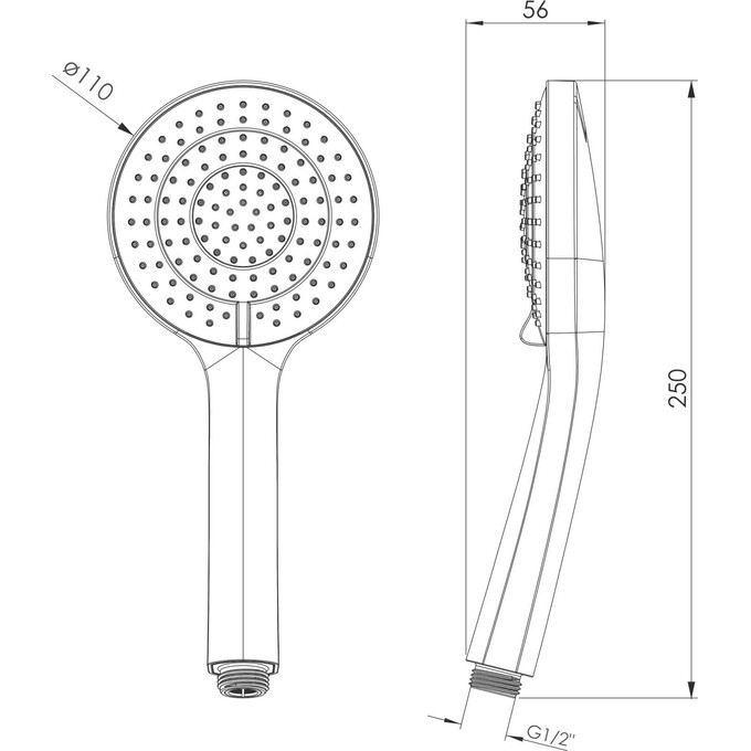Лейка для душа Imprese LSR-110R Chrome f03600101AO (трехрежимная), Цвет производителя: белый, серый, фото 2