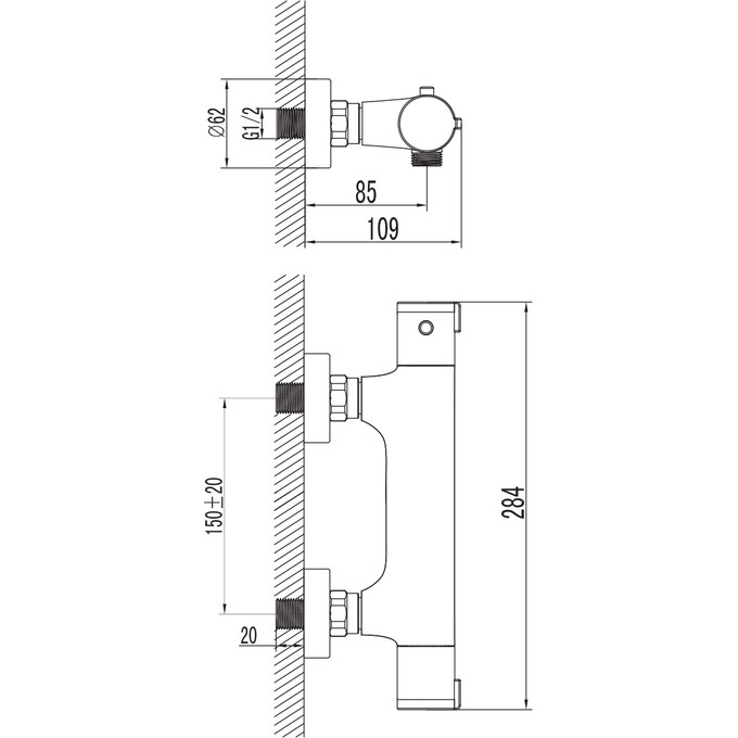 Смеситель для душа с термостатом Imprese Kucera Black Matt f03303410AB (черный матовый), Цвет производителя: черный матовый, фото 7