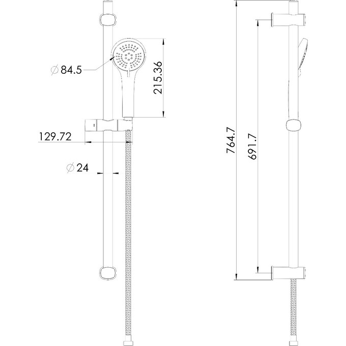 Душевой гарнитур Imprese Modus Chrome f03808201SR (с мыльницей), Цвет производителя: хром, фото 2