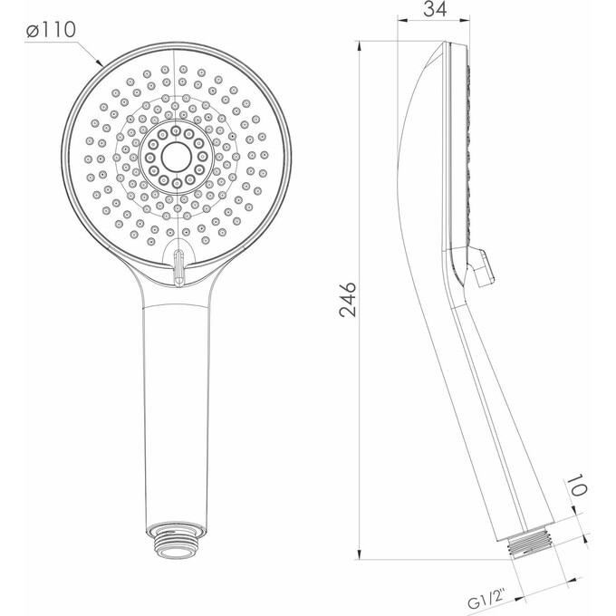 Лійка для душу Imprese Black Matt f03600110BE (чорна матова, чотирирежимна), фото , изображение 2