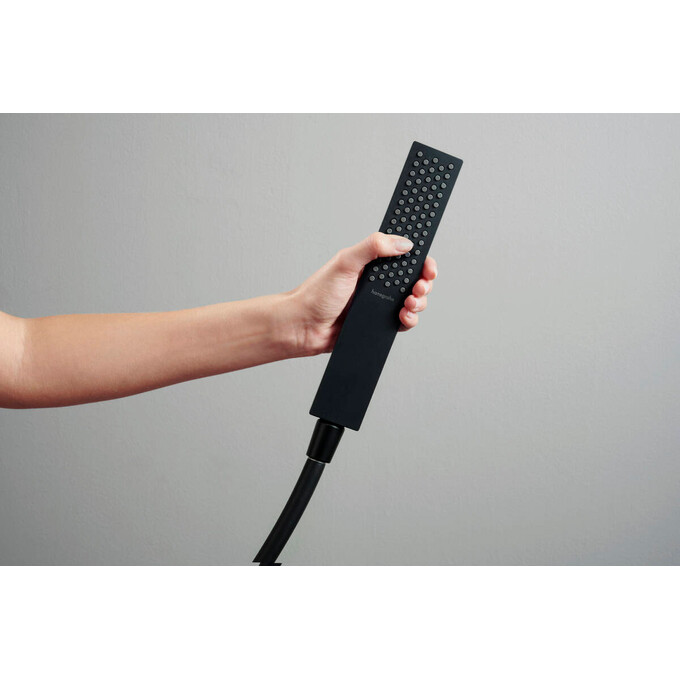 Лейка для душа Hansgrohe Pulsify E Ecosmart+ Matt Black 24321670 (черная матовая, однорежимная), Цвет производителя: черный матовый, фото 6