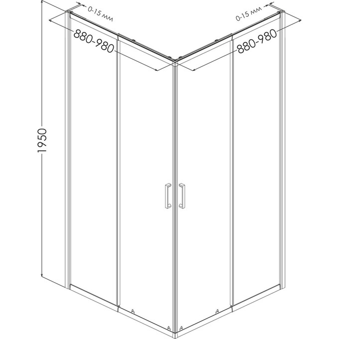 Душевая кабина Eger VI`Z new CC Chrome 599-066СС/1 (95x95 см, стекло прозрачное, профиль хром), Доступные размеры: 95 x 95, Цвет производителя: хром, фото 2