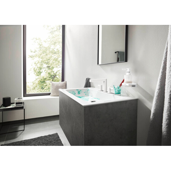 Дозатор для жидкого мыла Hansgrohe AddStoris White Matt 41745700 (белый матовый, настенный), Цвет производителя: белый матовый, фото 2