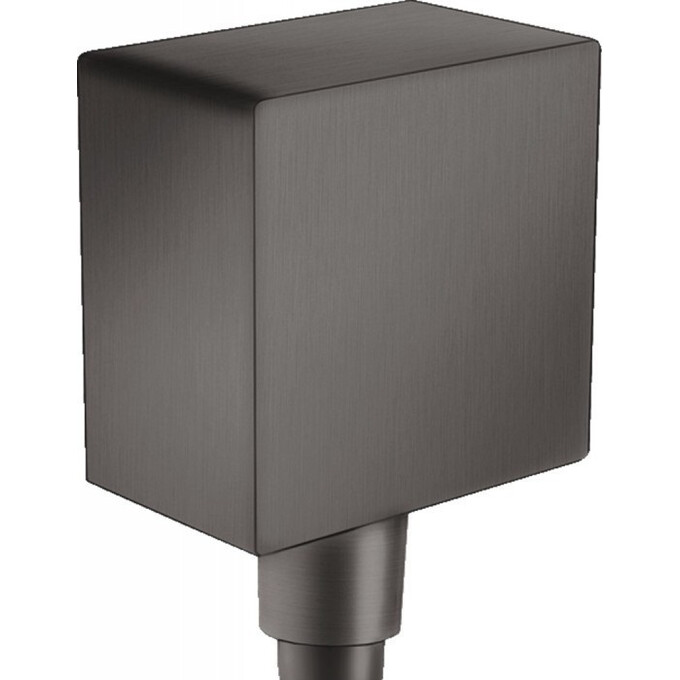 Подключение для душевого шланга Hansgrohe Fixfit Brushed Black Chrome 26455340 (брашированный черный хром), Цвет производителя: брашированный черный хром, фото 