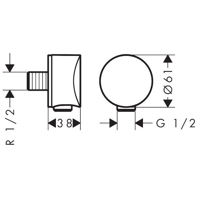 Подключение для душевого шланга Hansgrohe Fixfit Brushed Bronze 26453140 (брашированная бронза), Цвет производителя: брашированная бронза, фото 2