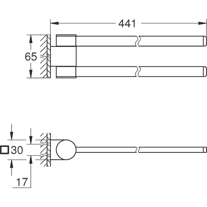 Рушникотримач Grohe Selection 41063BE0 (нікель, подвійний, обертовий), Колір виробника: нікель, фото , изображение 3