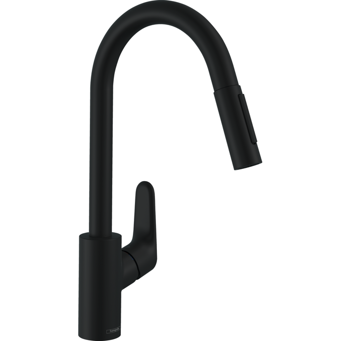 Смеситель для кухни Hansgrohe Focus Black Matt 31815670 (черный матовый, с выдвижной лейкой), Цвет производителя: черный матовый, фото 